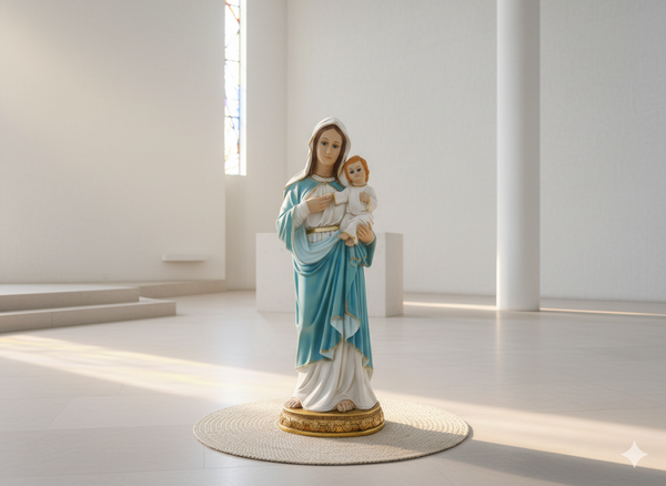 MAICA DOMNULUI CU PRUNCUL IISUS 99 CM OCHI DIN StICLĂ *4503