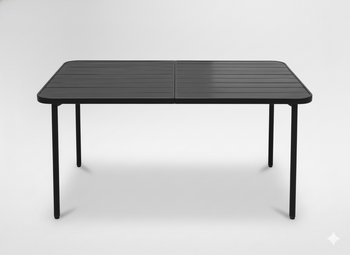 STOLIK OGRODOWY PROSTOKĄTNY 140 x 80 x 72 CM CIEMNY SZARY