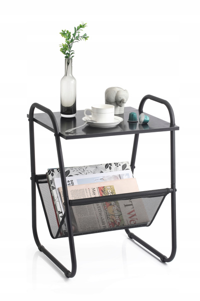 STOLIK BOCZNY Z GAZETNIKIEM 40 x 40 x 55 CM CZARNY *1197