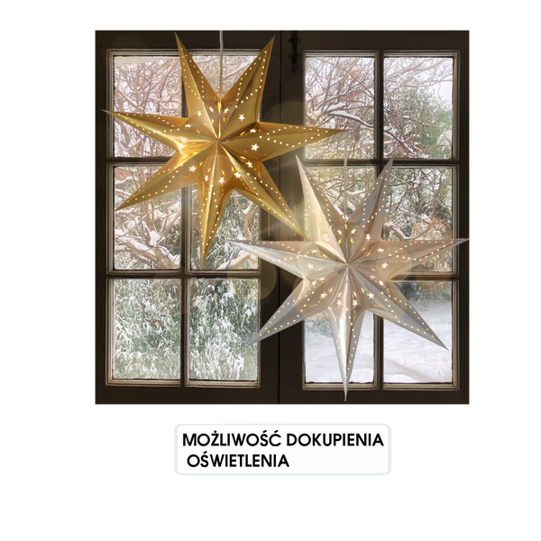 GWIAZDA DEKORACYJNA PAPIEROWA 60 CM MIX KOLORÓW *9089