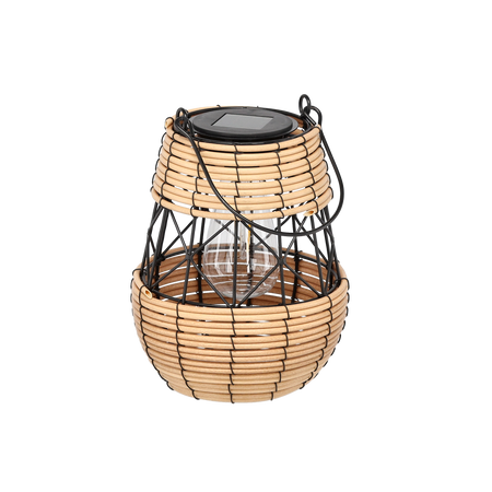 SOLÁRNÍ LAMPA METALOVÁ - ČERNOBÉŽOVÁ 23 CM *8945