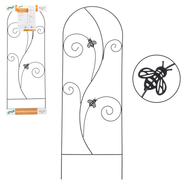 REȚEA / SUPORT PENTRU PLANTE 60 x 167 CM NEGRU *1916