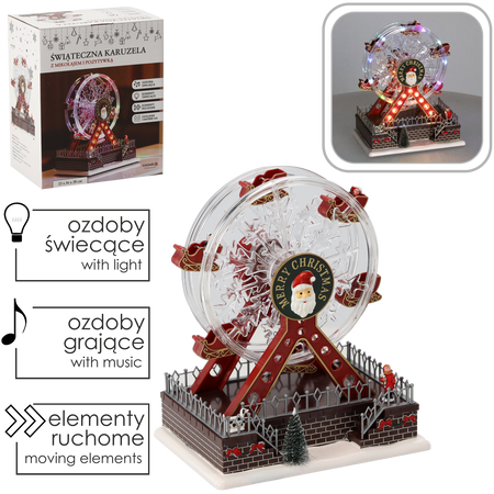 HOLIDAY FERRIS WHEEL WITH SANTA 23 X 16 X 28 CM LED, MUSIC




