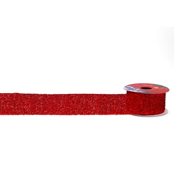 FÂȘIE DECORATIVĂ DE SĂRBĂTOARE 3,8 CM x 2,7 M MIX DE CULORI ROȘU/ AURII/ ARGINTII ambalaj=24buc *9768