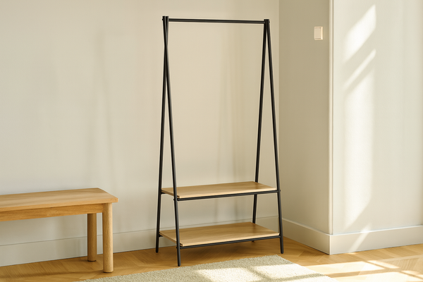 WIESZAK STOJĄCY Z 2 PÓŁKAMI 80 x 40 x 160 CM *1166