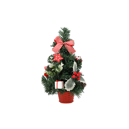 VÁNOČNÝ STROMČEK 30 CM ČERVENÝ S HOLLY *2415