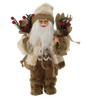 MIKOŁAJ BEŻOWY STOJĄCY Z NARTAMI 30 CM *8707
