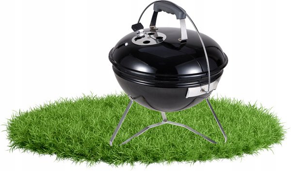 GRILL WĘGLOWY KULISTY NA NÓŻKACH Z POKRYWĄ 37 x 28/44 CM *0100