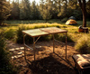 TOURIST FOLDING TABLE BLACK 90 x 60 x 40/70 CM