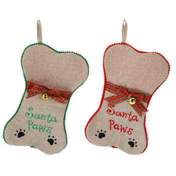 ORNAMENT DE CRĂCIUN - Ciorap SĂRBĂTORESC PENTRU ANIMALE OS MIX DE CULORI 24 x 41 CM *8556