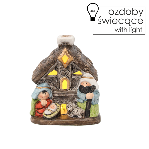 SZOPKA BOŻONARODZENIOWA DOMEK LED 10 X 6,6 X 12CM opak=8szt *3430