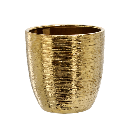 ONDERA CERAMICĂ PENTRU GHIVECI 25 x 25 x 25 CM AURIE *2203