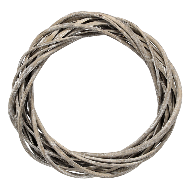 CERCEL DE SARCINĂ DIN NUCI 25 CM ALB / GRI *9357