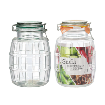 GLASS JAR 2.1LWITH COLOR SILICONE
