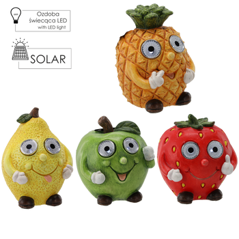 ZÁHRADNÁ FIGÚRKA - OVOCE LED 10 x 10 x 14 CM MIX VZOROV disp=4ks *0326