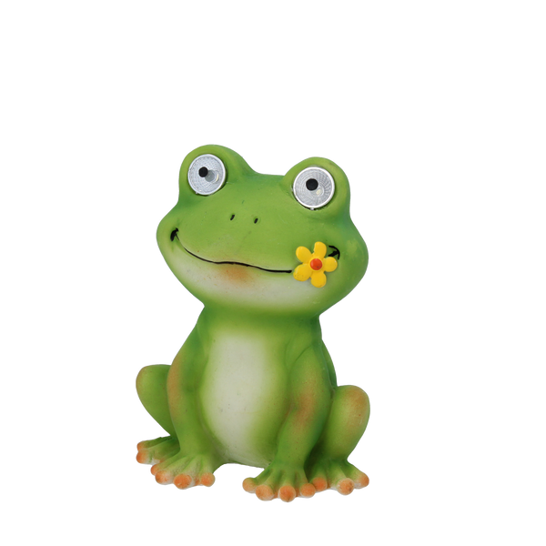 FIGURKA OGRODOWA - ŻABA ZE ŚWIECĄCYMI OCZAMI 9,6 x 7,5 x 13 CM LED opak=6szt *7720