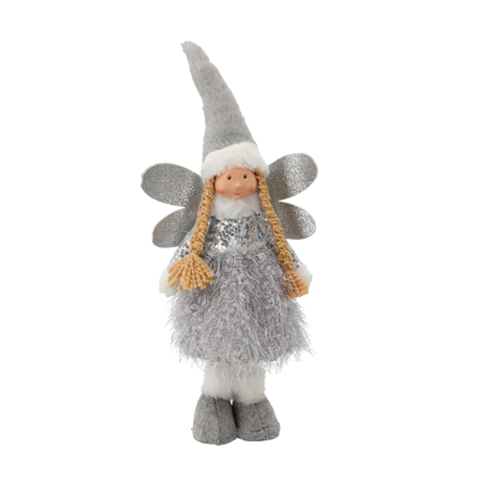 ŚWIĄTECZNY ANIOŁEK 45 CM SZARY *9650