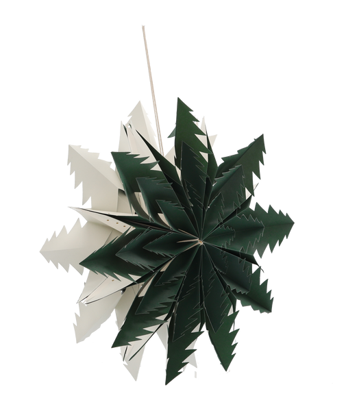 PAPER DECORATIVE STAR 50 CM GREEN DOUBLE-LAYER