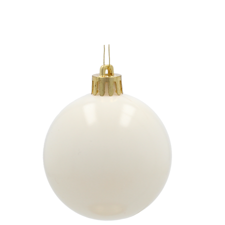 SET OF 66 ORNAMENTS 6 CM CHAMPAGNE/GRAY/WHITE