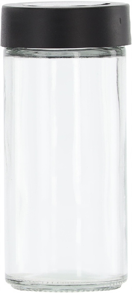 PRZYPRAWNIK KWADRATOWY 16,5 x 16,5 x 33,5 CM Z RĄCZKĄ 16 SŁOICZKÓW CZARNO-SREBRNY *9165