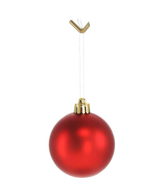 SET OF 24 BAUBLES 6 CM RED/GOLD/SILVER