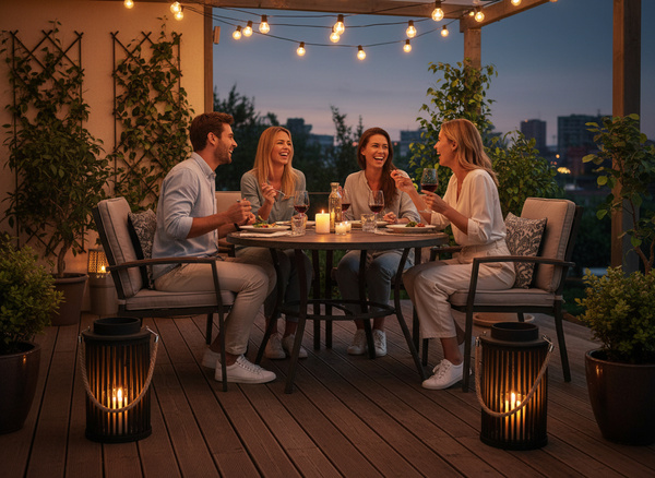 LAMPION DREWNIANY 30 x 20 CM CZARNY