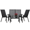 SET DE MOBILIER PENTRU GRĂDINĂ CU MASĂ - NEGRU*6397
