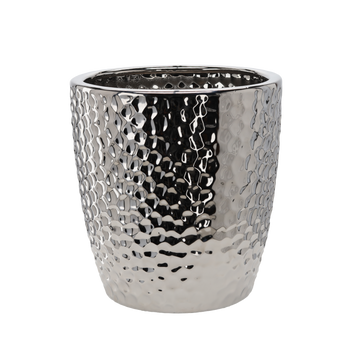CERAMIC COVER FOR A POT 39 x 39 x 41,5 CM SILVER