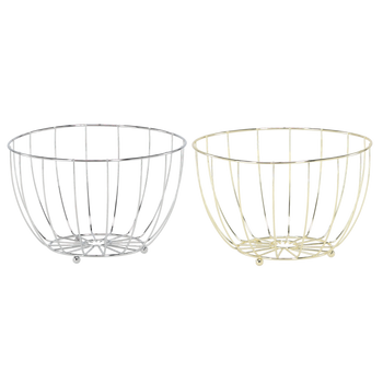 METAL FRUIT BASKET 26x26x16,5 CM GOLD/SILVER