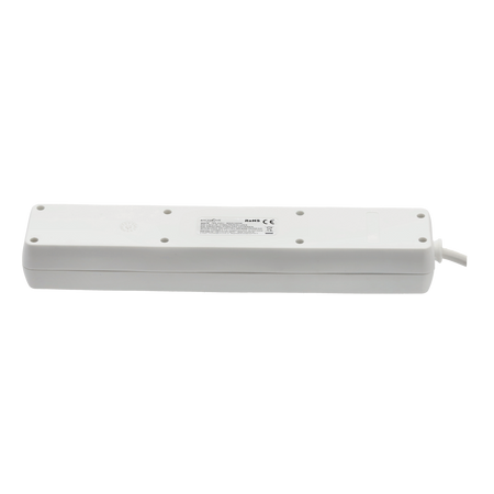 EXTENSION CORD POWER STRIP WITH SWITCH 5 SOCKETS 3 M WHITE