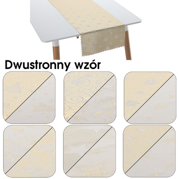 BIEŻNIK DWUSTRONNY  ZŁOTY MIX 35X220 CM BOŻE NARODZENIE OPAK. 1SZT *4402
