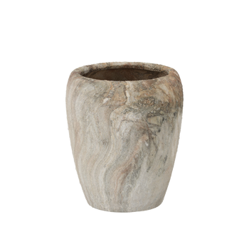 KERAMICKÁ KRYTINA NA KVĚTINÁČ 23 x 23 x 28,5 CM EFEKT MARMURU *5795