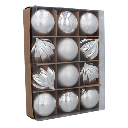 SET 12 BILETE 6 CM ROȘU/ARGINTII/ARGINTII MIX MODELE *7610