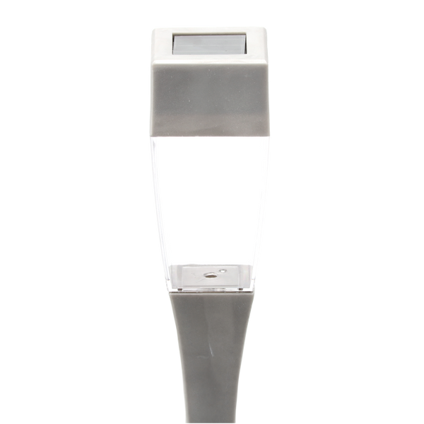 SOLÁRNÍ LAMPA NEDA 4,9 x 4,9 x 38 CM STŘÍBRNÁ PRŮHLEDNÁ/ ČERNÁ DYMOVÁ STUDENÁ BÍLÁ disp=24ks *4269