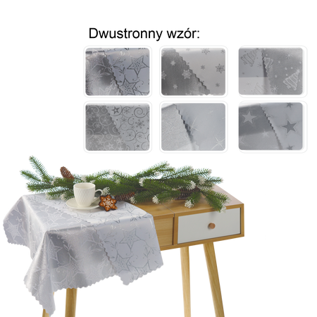 SERWETA  DWUSTRONNA  SREBRNA MIX 80X80 CM BOŻE NARODZENIE OPAK. 1SZT *4457