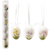 SET OF 6 EASTER EGGS 6 CM WITH FLOWERS MIX DESIGNS TUBE