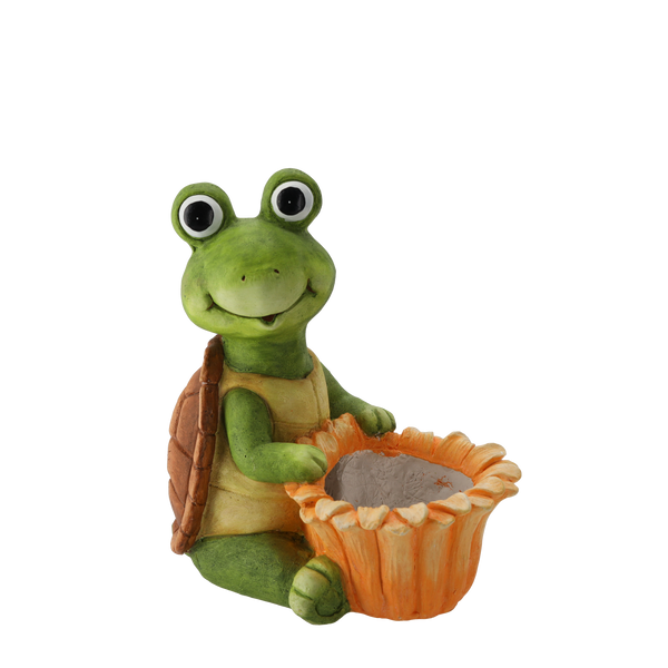 GARDEN FLOWER POT – TURTLE WITH FLOWER 29,5 X 20,5 X 34,5 CM