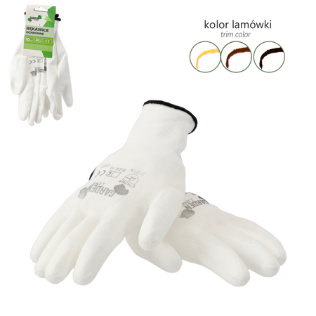 GARDEN GLOVES "10", POLYESTER WITH POLYURETHANE PACKET=12