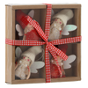 SET OF 4 CHRISTMAS TREE DECORATIONS - ANGELS IN CAP
