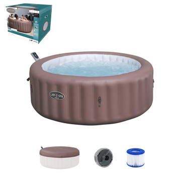 Lay-Z-Spa 77" x 28"/1.96m x 71cm Hawaii MaxHold EnergySense UltraFit Smart AirJet 6 Terracotta Round