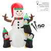 INFLATABLE SNOWMAN WITH PENGUINS LED 190 CM