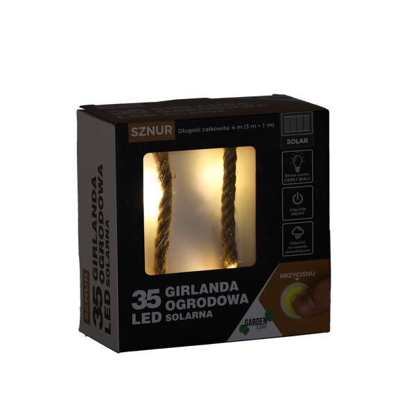 GARLANDA SOLARĂ DECORATIVĂ LUNGIME 1 + 3 M SIRET 35 LED ALB CALD *6056