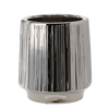 CERAMIC COVER FOR A POT 32 x 32 x 35,5 CM SILVER WITH STRIPES