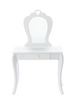 SMALL COSMETIC DRESSING TABLE WHITE WITH MIRROR + STOOL