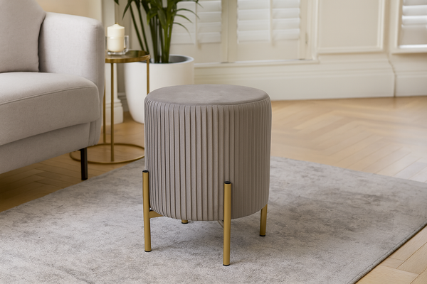 PUFA ROTUNDĂ PE PICIOARE 28 x 42 CM GREY *4231