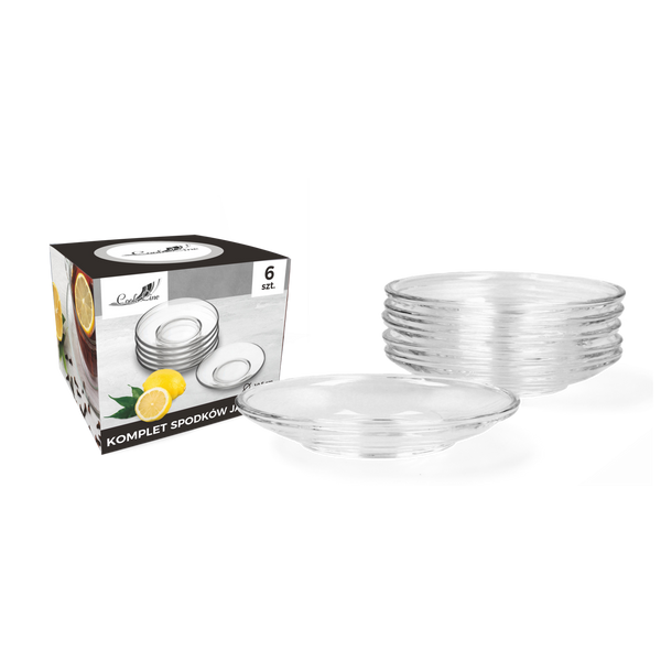 SET OF 6 LIGHT SAUCERS 10.5CM