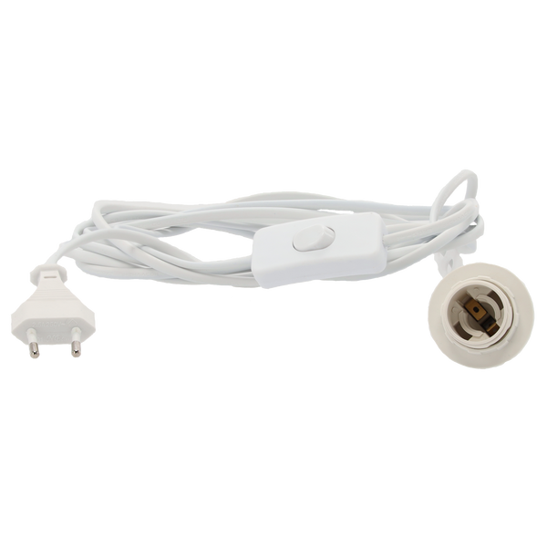 SOCKET WITH CABLE 3.5 M - WHITE