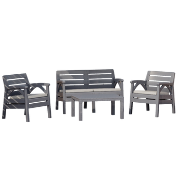 ANTRASIT GARDEN FURNITURE SET "SANTANA" (2x CHAIR, 2-person BENCH) *8682