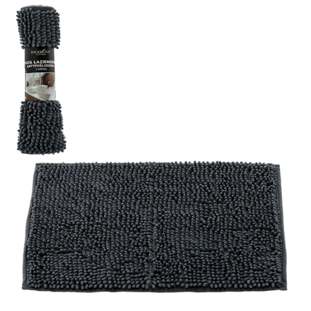 BATH MAT WITH ANTI-SLIP BACKING 40 X 60 CM GREY