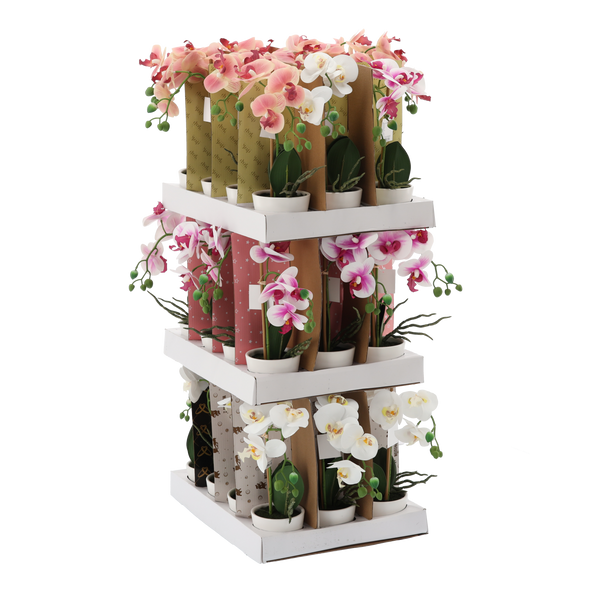 ARTIFICIAL FLOWER - MIX OF 3 COLORS ORCHID 30 CM PACK=12 PCS